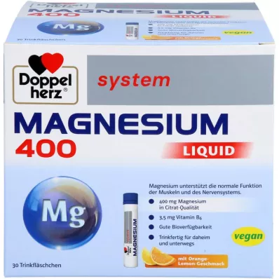 DOPPELHERZ Magnesium 400 Vloeibaar systeem Trinkamp., 30 st