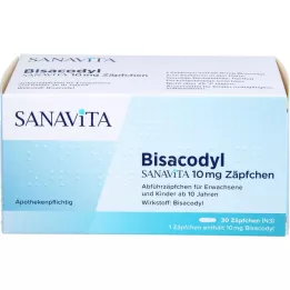 BISACODYL SANAVITA Zetpil van 10 mg, 30 stuks