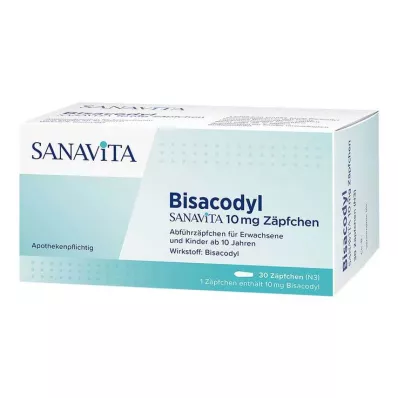 BISACODYL SANAVITA Zetpil van 10 mg, 30 stuks BISACODYL SANAVITA Zetpil van 10 mg, 30 stuks