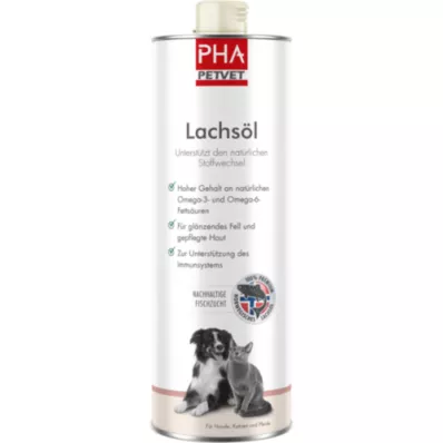 PHA Zalmolie voor honden/katten/paarden, 1000 ml