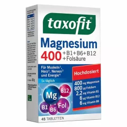 TAXOFIT Magnesium 400+B1+B6+B12+foliumzuur tabletten, 45 stuks
