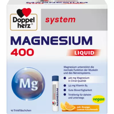 DOPPELHERZ Magnesium 400 Vloeibaar systeem Trinkamp., 10 st