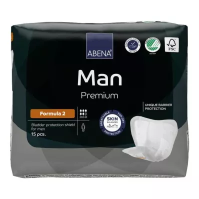 Abena Man Premium formule 2 inlegzolen, 15 stuks Abena Man Premium formule 2 inlegzolen, 15 stuks