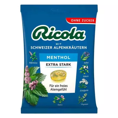 Ricola suikervrij zakje menthol extra sterke snoepjes, 75 g Ricola suikervrij zakje menthol extra sterke snoepjes, 75 g