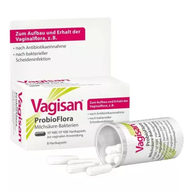 VAGISAN ProbioFlora Melkzuur Bacteriën Vaginale Capsules, 8 stuks