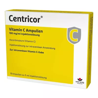 Centricor® Vitamine C-ampullen 100 mg/ml oplossing voor injectie, 5X5 ml Centricor® Vitamine C-ampullen 100 mg/ml oplossing voor injectie, 5X5 ml