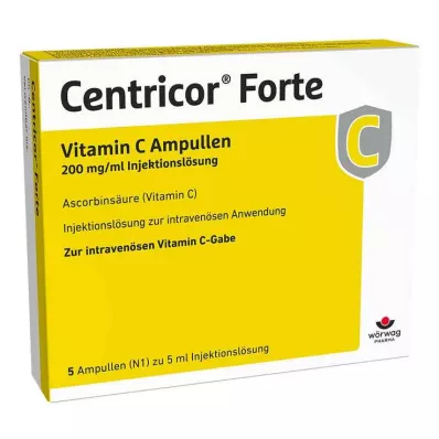 CENTRICOR Forte Vitamine C Amp. 200 mg/ml Inj. oplossing, 5X5 ml CENTRICOR Forte Vitamine C Amp. 200 mg/ml Inj. oplossing, 5X5 ml