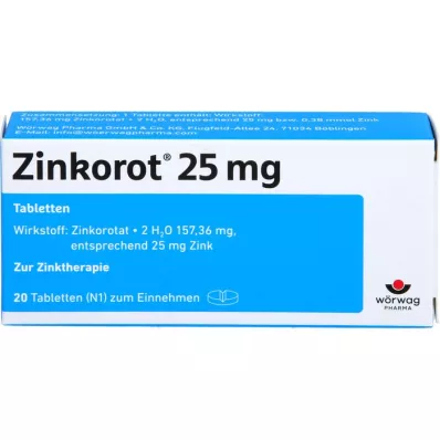 ZINKOROT 25 mg tabletten, 20 stuks