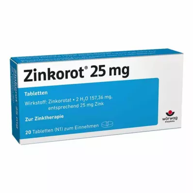 ZINKOROT 25 mg tabletten, 20 stuks ZINKOROT 25 mg tabletten, 20 stuks