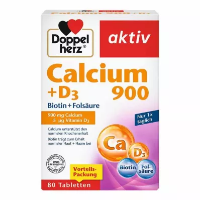 DOPPELHERZ Calcium 900+D3 tabletten, 80 stuks DOPPELHERZ Calcium 900+D3 tabletten, 80 stuks