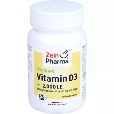 VITAMIN D3 2000 I.E. veganistische capsules, 120 stuks