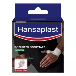 HANSAPLAST Robuuste sporttape 2,5 cm x 10 m wit, 1 st
