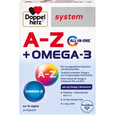 DOPPELHERZ A-Z+Omega-3 all-in-one systeemcapsules, 30 stuks