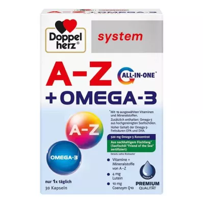 DOPPELHERZ A-Z+Omega-3 all-in-one systeemcapsules, 30 stuks DOPPELHERZ A-Z+Omega-3 all-in-one systeemcapsules, 30 stuks