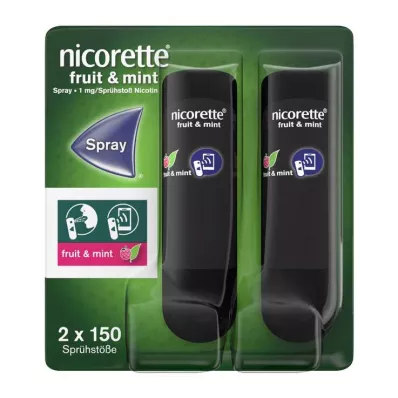 Nicorette Fruit & Muntspray 1 mg / spray Nfc, 2 st Nicorette Fruit & Muntspray 1 mg / spray Nfc, 2 st