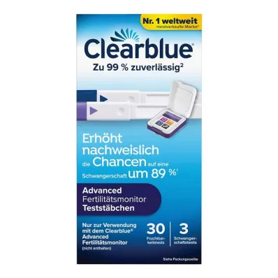 CLEARBLUE Vruchtbaarheidsmonitor Teststaafjes 30+3, 33 stuks CLEARBLUE Vruchtbaarheidsmonitor Teststaafjes 30+3, 33 stuks