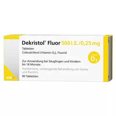 Dekristol Fluor 500 IE / 0,25 mg tabletten, 90 stuks