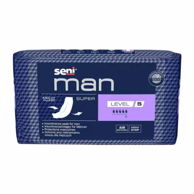 SENI Man incontinentie onderlegger super niveau 5, 15 stuks