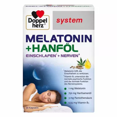 DOPPELHERZ Melatonine+hempolie systeemcapsules, 30 stuks DOPPELHERZ Melatonine+hempolie systeemcapsules, 30 stuks