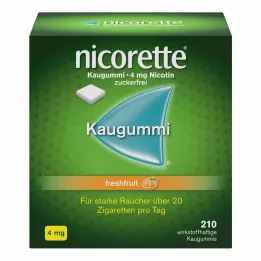 NICORETTE Kauwgom 4 mg vers fruit, 210 stuks