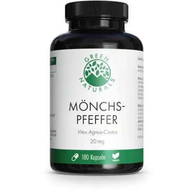 GREEN NATURALS Monnikspeper 20mg hoge dosis Kps, 180 stuks