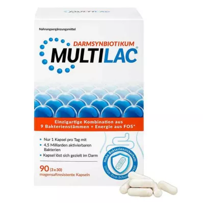 MULTILAC Intestinal Synbiotic enteric capsules, 3 x 30 stuks MULTILAC Intestinal Synbiotic enteric capsules, 3 x 30 stuks