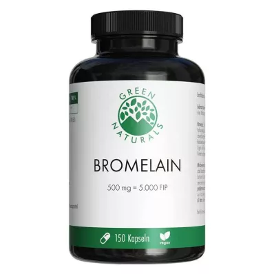 GREEN NATURALS Bromelaïne 500 mg vegan met 5000 FIP, 150 stuks