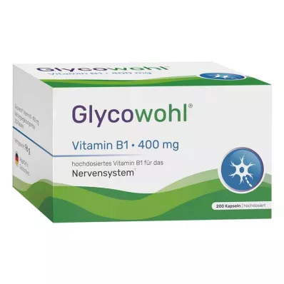 GLYCOWOHL Vitamine B1 Thiamine 400 mg hooggedoseerde capsules, 200 stuks GLYCOWOHL Vitamine B1 Thiamine 400 mg hooggedoseerde capsules, 200 stuks